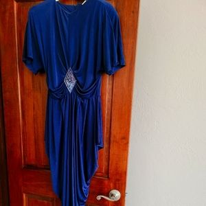 Dark flashy Blue Cocktail Jumpsuit